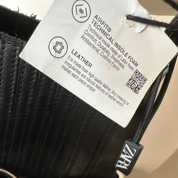 NWT ZARA BLACK LEATHER MOTO COMBAT BOOTS EURO SIZE 39 - Picture 4 of 5